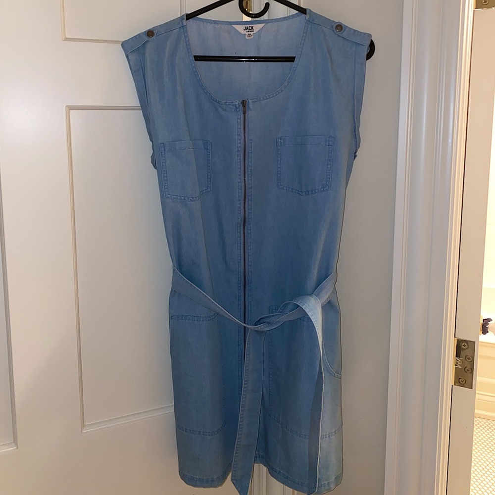 Denim Dress with Belt